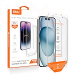 Vmax härdat glas enkel montering 2,5D normalt glas för iPhone 15 Plus 6,7″