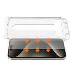 Vmax härdat glas enkel montering 2,5D normalt glas för iPhone 15 Plus 6,7″