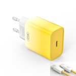 XO-väggladdare CE18 PD 30W 1x USB-C gulvit + kabel USB-C – Lightning