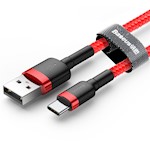 Baseus sladd Cafule USB – USB-C 3m 2A röd