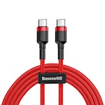 Baseus kabel Cafule PD 2.0 USB-C – USB-C 1,0 m 3A röd 60W