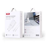 XO väggladdare CE17 PD 65W 1x USB-C 1x USB vit + kabel USB-C – USB-C