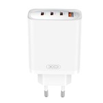 XO väggladdare CE23 PD 65W 3x USB-C 1x USB vit