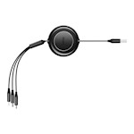 Baseus kabel Bright Mirror 2 3w1 USB – micro USB + Lightning + USB-C 1,1 m 3,5A svart upprullbar