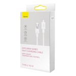 Baseus kabel Explorer PD USB-C – Lightning 2,0m vit smart temperaturkontroll 20W