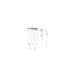 XO väggladdare CE19 QC 18W 1x USB vit + USB-C-kabel