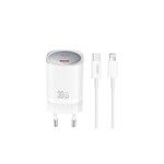 XO-väggladdare CE20 PD 30W 1x USB-C vit + kabel USB-C – Lightning