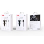XO bil-laddare CC60 60W 1x USB 1x USB-C svart + USB-C – USB-C-kabel