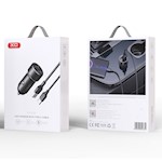 XO-bil laddare CC53 12W 2x USB svart + USB – USB-C-kabel
