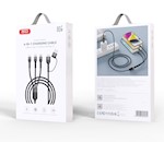 XO-kabel NB254 6-i-1 USB – USB-C + USB-C + microUSB + Lightning 1,2 m svart