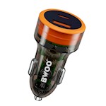 BWOO PD-bilopladdare 1x USB-C – USB-A-port 38W genomskinlig