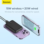 Baseus Power Bank Magnetisk Mini 20W 10000mAh svart