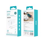 BWOO CDA159 PD väggladdare 1x USB-C-port + USB-C 20W vit