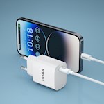 BWOO CDA159 PD väggladdare 1x USB-C-port + Lightning 20W vit