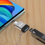 BWOO Adapter USB – USB-C Grå OTG BZ-35