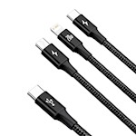 Baseus sladd 3in1 Rapid PD USB-C – micro USB + Lightning + USB-C 1,5m svart 20W