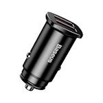 Baseus bil laddare Square Metal 2x USB 30W QC 3.0 svart