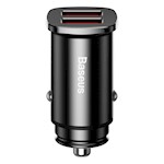 Baseus bil laddare Square Metal 2x USB 30W QC 3.0 svart