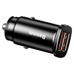 Baseus bil laddare Square Metal 2x USB 30W QC 3.0 svart