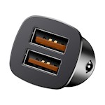 Baseus bil laddare Square Metal 2x USB 30W QC 3.0 svart