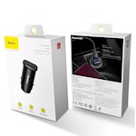Baseus bil laddare Square Metal 2x USB 30W QC 3.0 svart