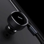 Baseus bil-laddare Enjoyment Retractable 2w1 30W svart med kabel 2x USB-C