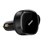 Baseus biladapter Enjoyment Retractable 2w1 30W svart med kabel 1x USB-C 1x Lightning