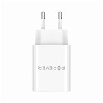 För alltid TC-07-30AC PD QC-laddare 1x USB-C 1x USB 30W vit + USB-C – USB-C-kabel 60W