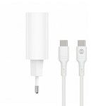 För alltid TC-07-30AC PD QC-laddare 1x USB-C 1x USB 30W vit + USB-C – USB-C-kabel 60W