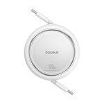 Baseus sladd Free2Draw Mini USB-C – USB-C 1,0 m 100W vit upprullningsbar
