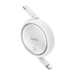Baseus sladd Free2Draw Mini USB-C – USB-C 1,0 m 100W vit upprullningsbar