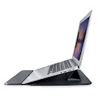 Devia bärbar datorväska / MacBook-fodralväska Ultra-Tunn 15,4-tums vattentät PU-läder svart