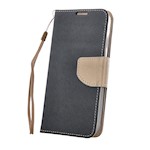 Smart Fancy fodral till Motorola Moto E22 svart-guld
