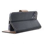 Smart Fancy fodral till Motorola Moto E22 svart-guld