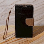Smart Fancy fodral till Motorola Moto E22 svart-guld