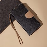 Smart Fancy fodral till Motorola Moto E22 svart-guld