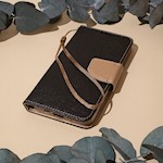 Smart Fancy fodral till Motorola Moto E22 svart-guld
