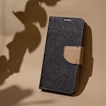 Smart Fancy fodral till Motorola Moto E22 svart-guld