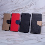 Smart Fancy fodral till Motorola Moto E22 svart-guld