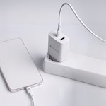 För alltid TC-07-30AC PD QC-laddare 1x USB-C 1x USB 30W vit + USB-C – USB-C-kabel 60W