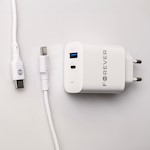 För alltid TC-07-30AC PD QC-laddare 1x USB-C 1x USB 30W vit + USB-C – USB-C-kabel 60W