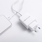 För alltid TC-07-30AC PD QC-laddare 1x USB-C 1x USB 30W vit + USB-C – USB-C-kabel 60W
