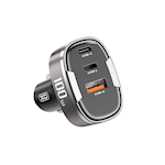 XO bil-laddare CC61 PD QC 3.0 100W 1x USB 1x USB-C 1x Lightning grå