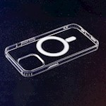 Anti Shock 1,5 mm Mag-fodral för iPhone 15 Pro 6,1″, transparent med stort hål