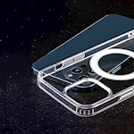 Anti Shock 1,5 mm Mag-fodral för iPhone 15 Pro 6,1″, transparent med stort hål