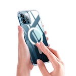 Anti Shock 1,5 mm Mag-fodral för iPhone 15 Pro 6,1″, transparent med stort hål