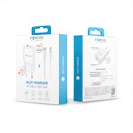 Förevigt TC-01-20AC PD QC-laddare 1x USB-C 1x USB 20W vit + USB-C – USB-C-kabel 20W