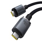 Baseus Crystal Shine USB3.2 Full-Featured Snabbladdnings- och datakabel USB-C till USB-C 100W 1,5m 20Gb Cluster Svart