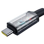 Baseus Crystal Shine USB3.2 Full-Featured Snabbladdnings- och datakabel USB-C till USB-C 100W 1,5m 20Gb Cluster Svart