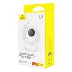 Baseus Free2Draw Utdragbar Kristallsnabbkabel USB till M+L+C 100W 1,1m Månvit